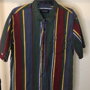 Multicolored stripped button up shirt